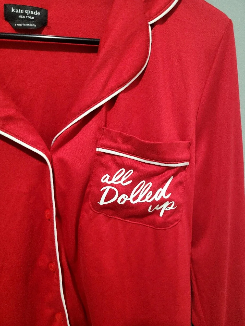 Kate Spade Red 2 Piece Pajama Set Size Small